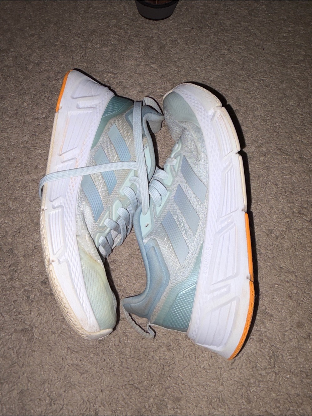 adidas Women's Light Blue and White Athletic Running Shoes